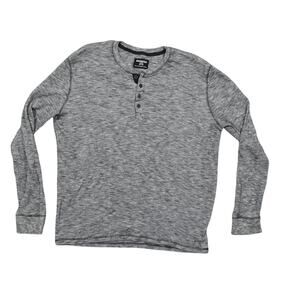 Express Gray Cotton Blend T-Shirt, Men's XL, Waffle Knit V Neck Thermal